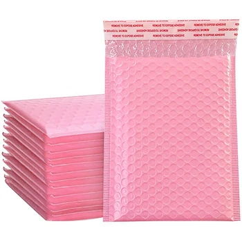 50ШТ Пенопластовые пакеты для конвертов, почтовые конверты с самозаклеивающейся прокладкой, мягкие конверты с пузырьковой сумкой для почтовых отправлений, розовая сумка