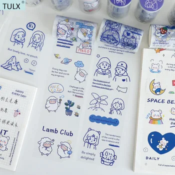 TULX милые наклейки журнальные наклейки японские канцелярские наклейки набор стационарных космических наклеек васи цветы наклейки