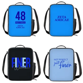 Портативные сумки для пикника с принтом афроамериканского женского общества для кемпинга Zeta Amicae, детская сумка для ланча, повседневная утепленная термальная