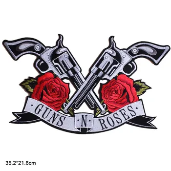 Отличное качество, Guns N Roses, нашивки для музыкальной одежды, вышитые утюгом, большого размера, оптовая продажа одежды