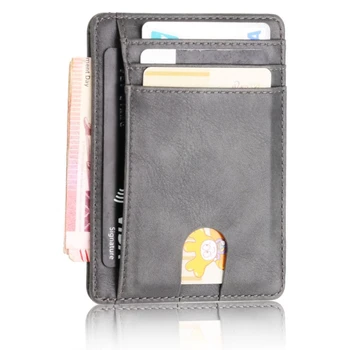 Rfid-кошелек для мужчин и женщин, держатель для карт, роскошный маленький держатель для кредитных карт из искусственной кожи, тонкий чехол, портмоне, держатель для бейджа
