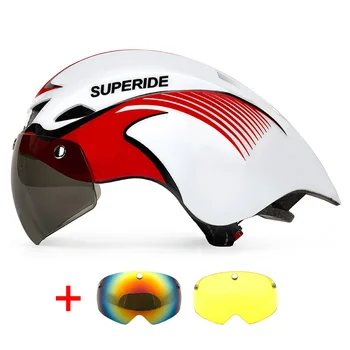 Суперидеологичный Дорожный Велосипедный шлем с защитными очками Спортивный Сверхлегкий Велосипедный шлем для верховой езды Мужской Женский Велосипедный шлем DH MTB