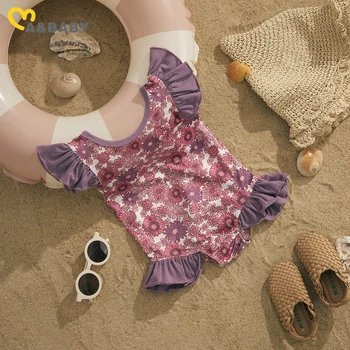 мама и малышка от 1 до 6 лет, купальник для маленьких девочек, летние купальники с цветочным принтом и рюшами, пляжная одежда для малышей, купальный костюм