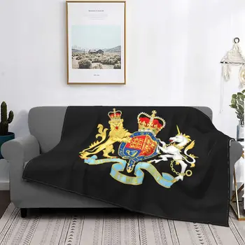 Одеяло с Королевским гербом Соединенного Королевства, Коралловый флис, Плюшевые Супер Мягкие одеяла для спальни, диван-кровать, коврик
