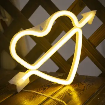 Неоновый светильник Oom Decor в форме сердца, многоцелевая декоративная светодиодная неоновая вывеска в форме сердца, настенный рождественский подарок для дома