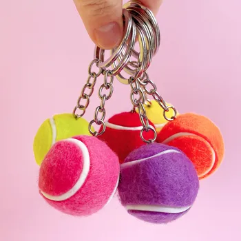 Брелок для ключей с теннисным мячом 3,4 см, шарм, подарок для ключей с теннисным мячом, модный брелок для ключей с теннисным мячом, оптовые поделки