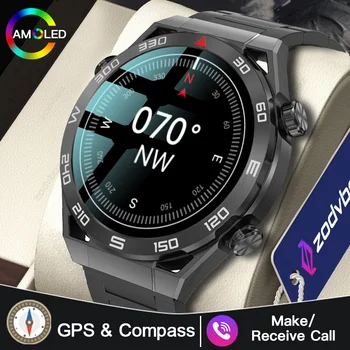 2023 GPS Смарт-часы Мужские 1,5-дюймовый HD Большой AMOLED Дисплей Hi-Fi Голосовой Вызов NFC Часы Компас IP68 Водонепроницаемый ЭКГ Смарт-часы