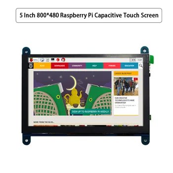 5-Дюймовый Сенсорный Экран Raspberry Pi 4 800*480 Емкостная Сенсорная Панель Мультитач ЖК-Модуль Дисплей для Raspberry Pi 4B 3B +