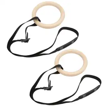 1 пара деревянные гимнастические кольца с регулируемыми ремешками с пряжками 330lbs емкость подтянуть кольца упражнений для тренировки домашний тренажерный зал новый
