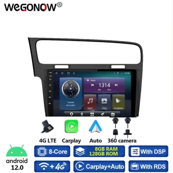360 Панорамная Камера Carplay 8G + 128 ГБ Android 12,0 Автомобильный DVD-плеер GPS WIFI Bluetooth Радио Для VW Golf 7 2013-2017 Черный Серебристый