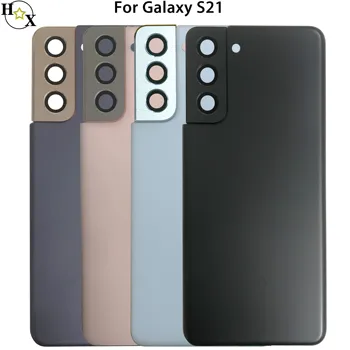 Для Samsung Galaxy S21 Задняя крышка батарейного отсека Задняя крышка дверцы корпуса с объективом и наклейкой Запасные части