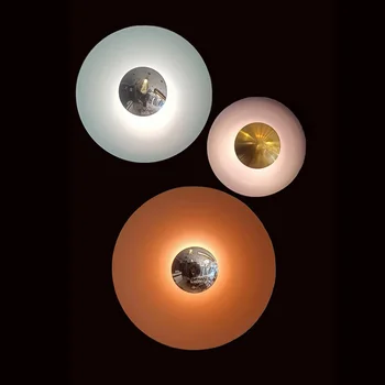 Современный светодиодный настенный светильник Круглый железный настенный светильник Nordic creative color гостиная телевизор домашний декор светильник для лестницы прикроватные лампы
