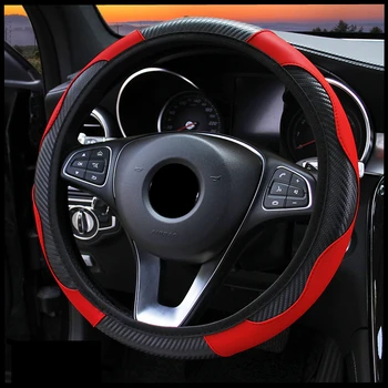 Автомобильные Аксессуары Чехол на руль из искусственной кожи из углеродного волокна для Scirocco Чехлы Auto Steering Wheel Woman