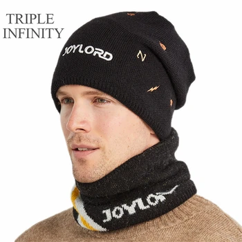 Новая зимняя мужская шапка, Теплая толстая ветрозащитная Велосипедная Лыжная Вязаная шапка С вышитыми буквами, мужские кепки, Высококачественные холодостойкие шапочки