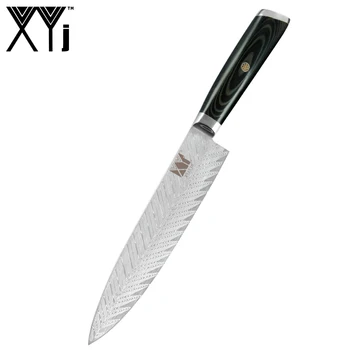 XYj Дамасский нож С Острым лезвием VG10 Из Дамасской стали, Нож шеф-повара в японском стиле, 8-дюймовый Кухонный нож для нарезки, Дамасский Нож для приготовления пищи