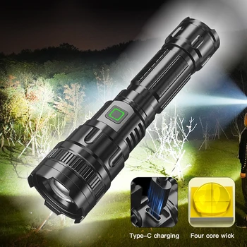 Мощный перезаряжаемый светодиодный фонарик P50 Zoom, тактический фонарик из алюминиевого сплава, охотничий фонарь, Портативный налобный фонарь для кемпинга