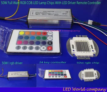 1ste 50 Вт RGB светодиодный чип + 50 Вт RGB светодиодный водонепроницаемый драйвер + 24-клавишный пульт дистанционного управления для прожекторного освещения газона
