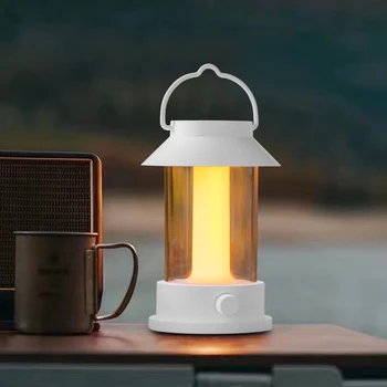 Портативный подвесной фонарь Type-C USB Перезаряжаемый светодиодный фонарь для кемпинга с плавным затемнением, ежедневный Водонепроницаемый для рыбалки, садового крыльца