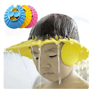 Безопасный шампунь для душа для купания Защита для ванны Мягкая шапочка для мытья волос для детей Bebes Детская шапочка для душа для купания Hat Kids
