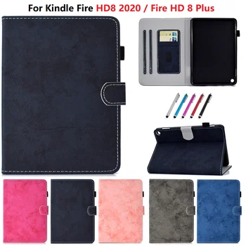 Чехол Funda для Amazon Kindle Fire HD 8 Case 2020 HD8 Подставка для планшета Coque для Amazon Fire HD8 HD 8 Plus 2020 8.0 Caqa Shell Solid Etui