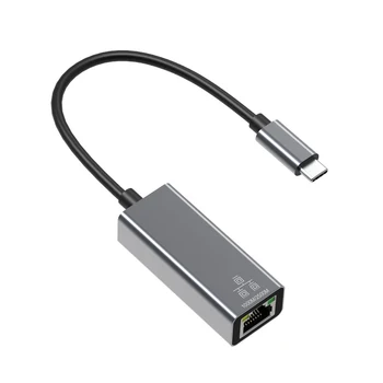 USB C 2.5G Ethernet Адаптер Type-C Сетевая карта 2500 Мбит/с RJ45 Lan Подходит для ноутбука Windows PC Xiaomi Mac iPad Сетевой Адаптер