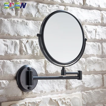 Зеркала для ванной комнаты из черной бронзы SDSN Латунь Медное зеркало для ванной комнаты 3x 5x 10x Зеркало для ванной Модное женское косметическое зеркало для мытья посуды