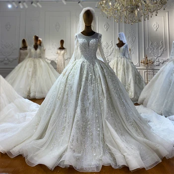 Роскошное свадебное платье в Дубайском стиле, полностью расшитое бисером, настоящая работа