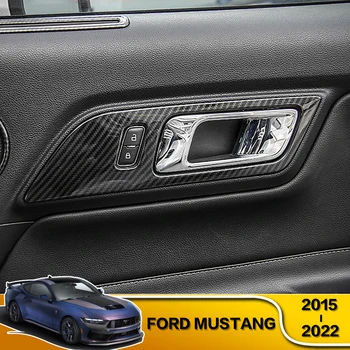 2ШТ. Автомобильные Аксессуары для внутренней отделки дверей из углеродного волокна для Ford Mustang 2015 2016 2017 2018 2019 2020 - 2022