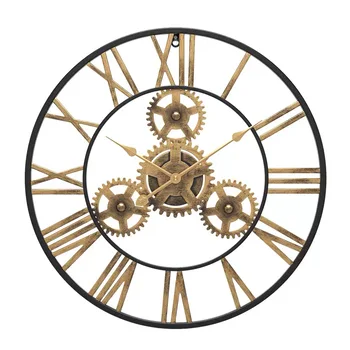 50 см 3D Настенные часы в стиле Ретро, деревенский декор, Роскошное искусство, Большая Шестерня, Винтажные Большие Настенные часы ручной работы для офиса, домашнего декора