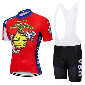 Комплекты велосипедных нагрудников Team The United States из джерси MTB, велосипедная одежда, Велосипедная одежда, Быстросохнущая летняя рубашка, мужской короткий костюм Майо
