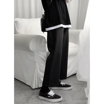 Летние женские Корейские трендовые брюки с прямыми штанинами, повседневная свободная одежда Y2k, уличная одежда, мужские брюки-карго
