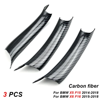 Для BMW X5 F15 X6 F16 2014-2018 Интерьер автомобиля Текстура из углеродного волокна Дверная ручка Защитная крышка Отделка