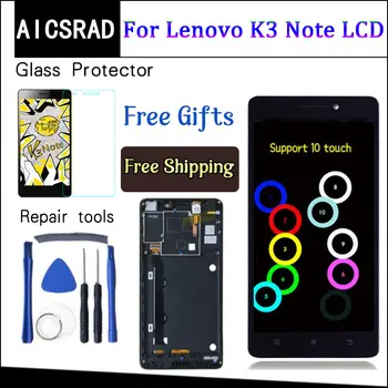 AICSRAD 5,5 дюймов для Lenovo K50-T5 K3 Note ЖК-дисплей Дигитайзер Сенсорный экран в сборе замена с рамкой черного цвета