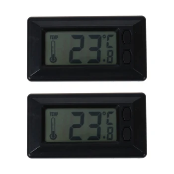 2X ЖК-дисплей с цифровым автомобильным термометром температуры в помещении.