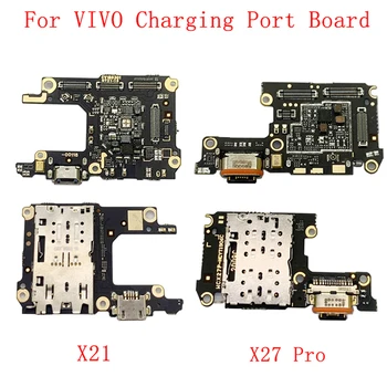 Плата разъема USB-порта для зарядки Гибкий кабель для VIVO X21 X27 Pro с устройством чтения sim-карт Запасные части для ремонта