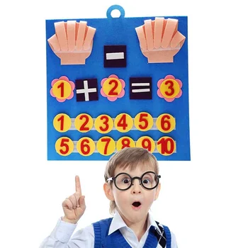 Детские игрушки Монтессори, войлочные пальчиковые цифры, математическая игрушка, детский счет, раннее обучение для развития интеллекта малышей 25 *25 см