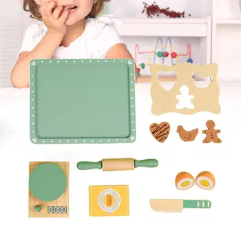 10 предметов кухонного набора для приготовления пищи и выпечки, деревянная игрушка, набор для выпечки для мальчика и девочки