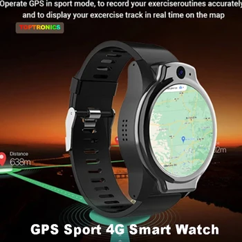 GPS Спортивные 4G Смарт-часы для Женщин Мужчин 1,6 дюймов IPS Дисплей HR Часы 4 ГБ + 64 ГБ SIM-карта WiFi 13MP Камера Smartwatch Android 10.