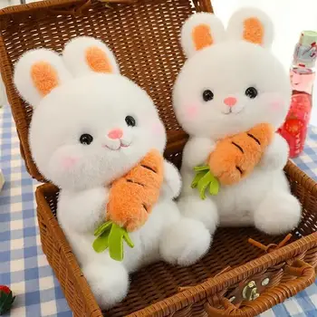 Кавайный Плюшевый кролик, мягкая игрушка, мультяшное животное, Кролик, держащий морковку, Мягкая Плюшевая кукла, успокаивающая детскую подушку, Рождественские подарки для детей
