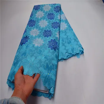 Африканская хлопчатобумажная кружевная ткань, Высококачественная Нигерийская кружевная ткань с каменной вуалью, изготовленная в Швейцарии для пошива CLP-689
