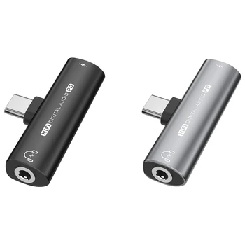 2в1 USB Type-C К USB C/3,5 Мм Адаптер Для наушников ЦАП Для Наушников Аудио Конвертер 32 Бит/384 кГц Цифровой Декодер PD27W