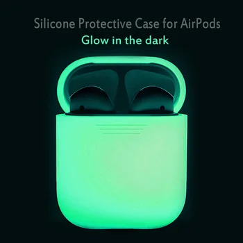 Для Apple AirPods Чехол Светящийся в темноте Силиконовый Защитный чехол для защиты от Потери Чехол-накладка для наушников AirPods Светящийся Чехол