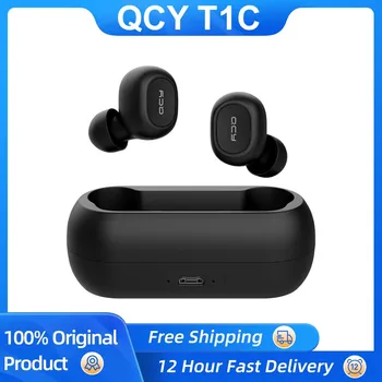 Оригинальные Наушники QCY T1C TWS Bluetooth 5.0 Беспроводные Наушники 3D Стерео С Двойным Микрофоном Гарнитура HD Наушники Для звонков Приложение Для Настройки