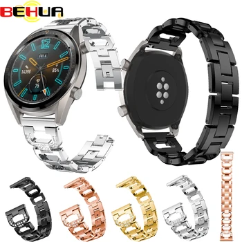 Роскошный Горный хрусталь Ремешок для Huawei watch GT Металлический сменный браслет Samsung Galaxy Watch 46 мм смарт-ремешок для часов Ремень
