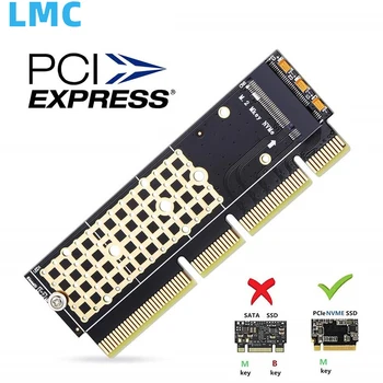 Адаптер LMC M.2 NVME SSD Для PCIe-Карты M.2 Key M Драйвер С Силиконовой Охлаждающей Подставкой Адаптер Жесткого Диска Поддерживает Слот PCIe x4x8x16