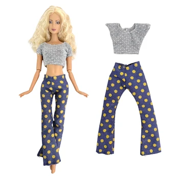 NK, 1 шт, современное платье, модный наряд, Серая рубашка + брюки, Одежда для кукол Барби, аксессуары для кукол для девочек, игрушки для кукол 1/6