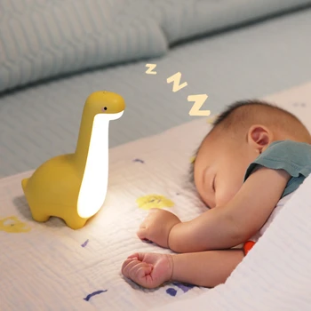 Сенсорный выключатель, Милый Динозавр, светодиодный ночник для детей, подарок для детей, настольная лампа для спальни, USB-аккумуляторная лампа для сна ребенка