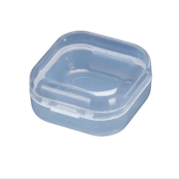 Мини-квадратные коробочки Прозрачный Пластиковый футляр для хранения ювелирных изделий, Отделочный контейнер, упаковочная коробка для сережек и колец
