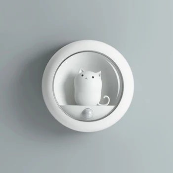 Xiaomi Креативный дизайн животных, Индукционный ночник для человеческого тела, атмосфера спальни, Зарядка светодиодного энергосберегающего настенного светильника