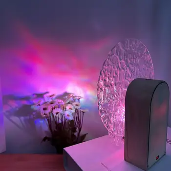Вращающийся ночник Высокой яркости, перезаряжаемый проектор водной ряби на батарейках, светодиодный ночник, подарочные принадлежности для вечеринок